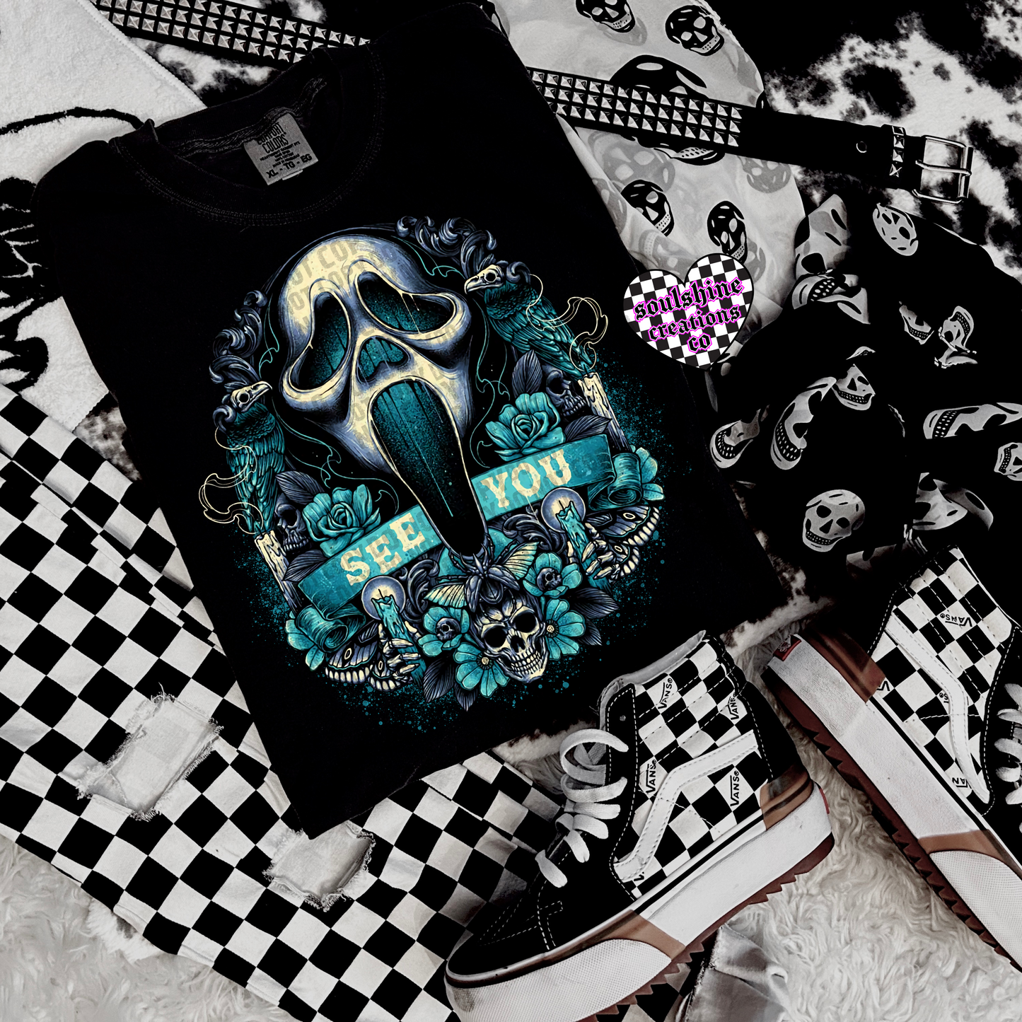 See You 90’s Horror Ghost Face Tee or Sweater- Edgy Alternative Halloween Vibes