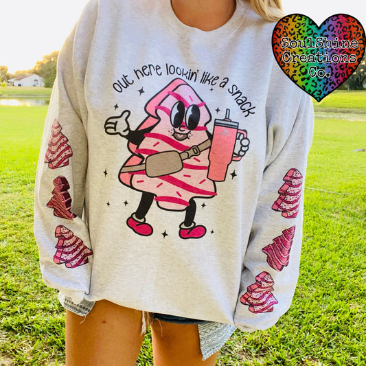 Out here lookin’ like a Snack Bougie Pink Christmas Sweater