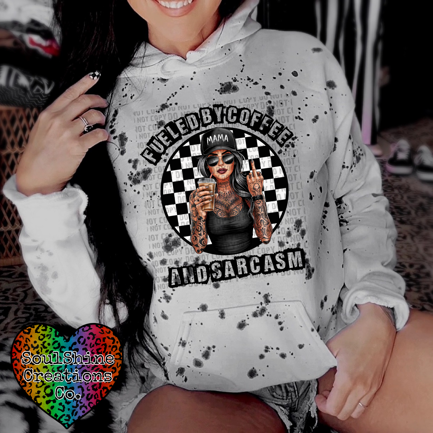 Fueled by Coffee and Sarcasm Digital Design  PNG