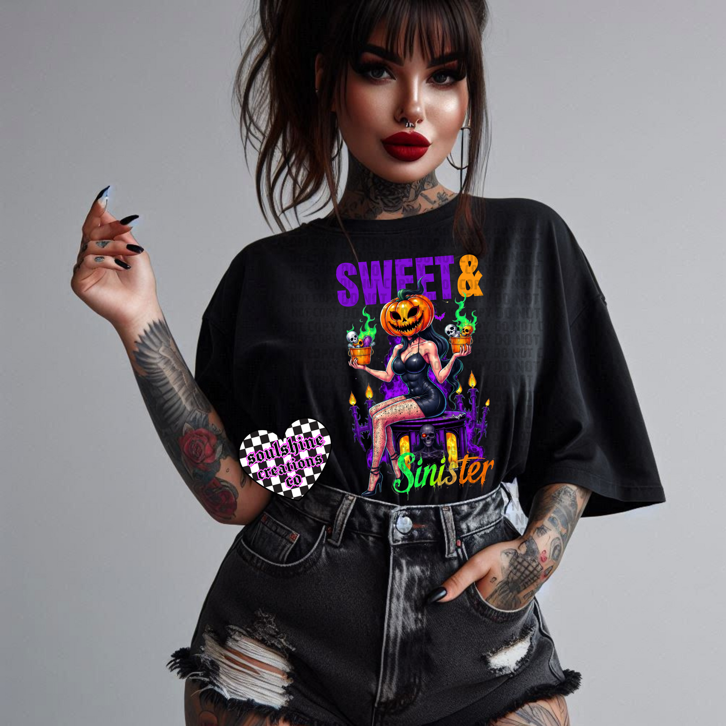 Sweet & Sinister Tee or Sweater- Edgy Alternative Witchy Halloween Vibes