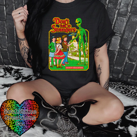 Don’t Talk to Strangers Tee or Sweater Retro Vintage Vibes