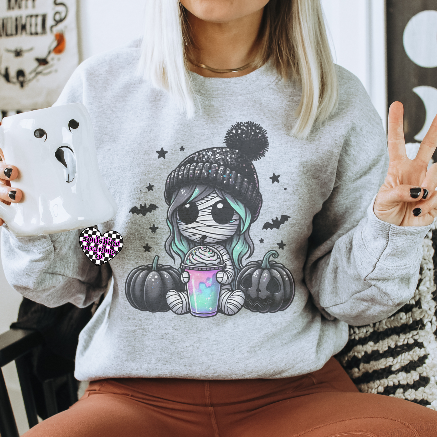 Emo Mummy Ghoul Tee Shirt or Sweater- Alternative Gothic Vibes-Halloween