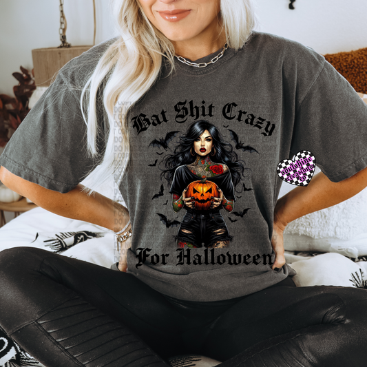 Bat Shit Crazy for Halloween Tee or Sweater-Edgy Alternative Witchy Gothic Vibes
