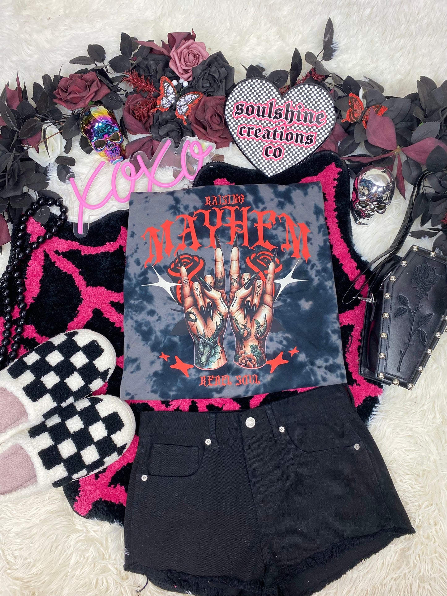 Raising Mayhem Acid wash tee or sweatshirt Alternative Vibes