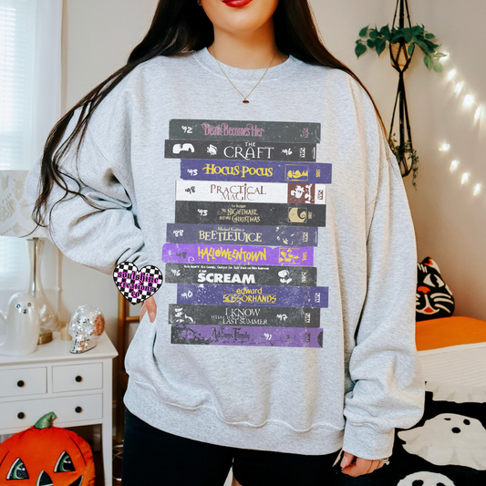 90’s Cult Classics VHS Movies Tee Shirt or Sweater- Alt Vibes- Halloween