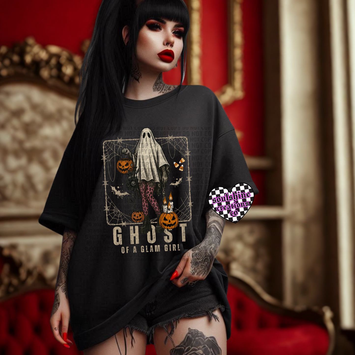 Ghost of a Glam Girl Tee or Sweater- Edgy Alternative Halloween Vibes