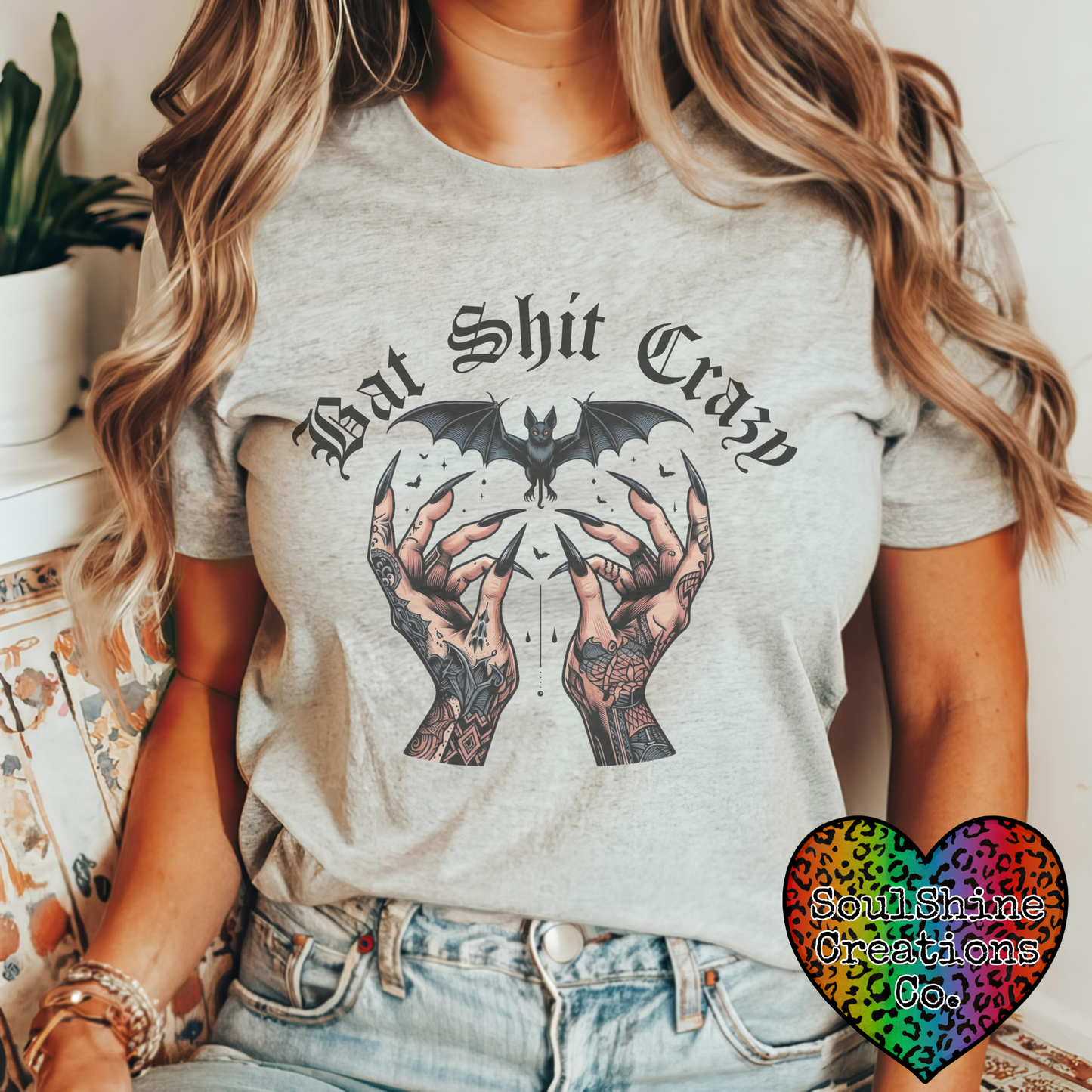Bat Shit Crazy Tee Shirt or Sweater- Alt Witch Vibes-Halloween