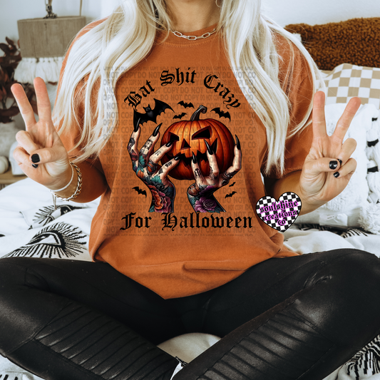 Bat Shit Crazy for Halloween tee or sweater-Edgy Alternative Vibes-Witchy