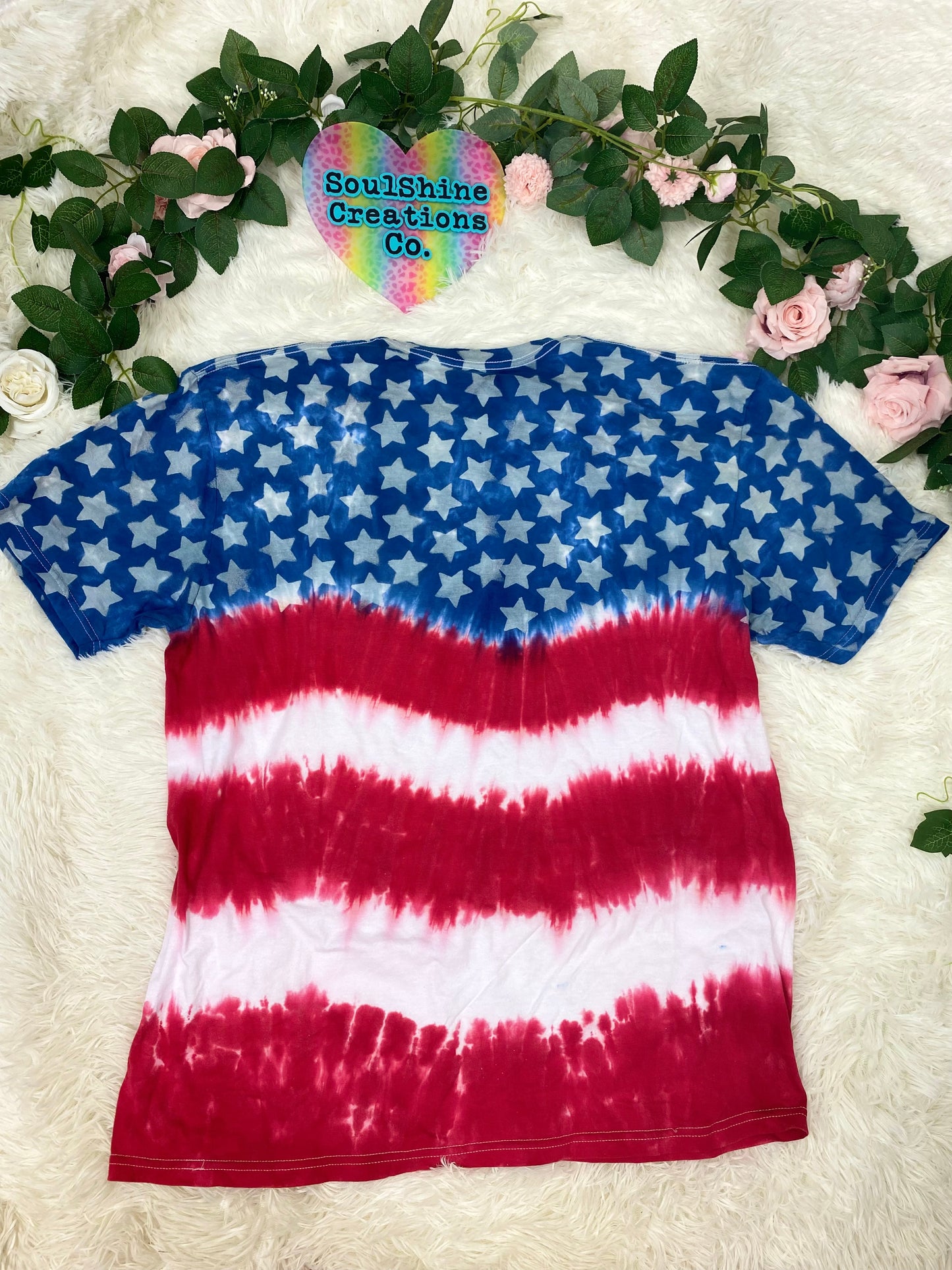Star Spangled Banner Red White Blue Tie Dye Shirt