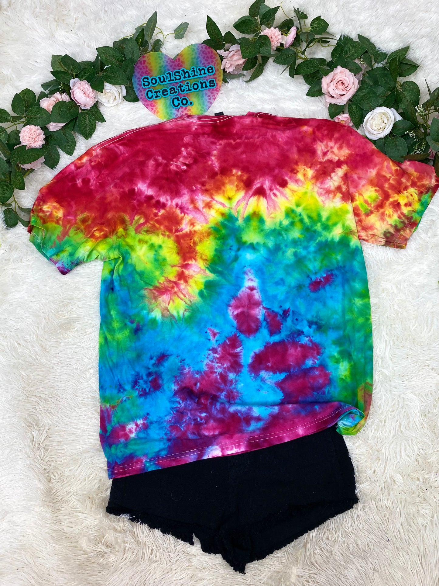 Rainbow Bright Scrunch Ice Tie Dye Shirt