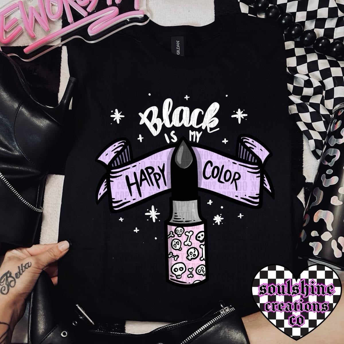 Black is My Happy Color Tee or Sweater-Edgy Alternative Vibes