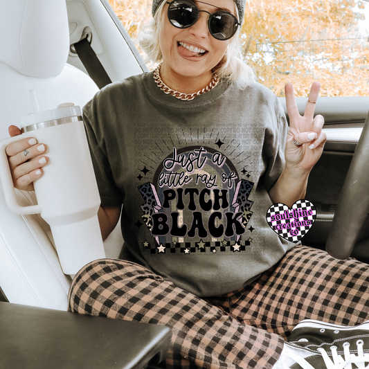 Just a Little Ray of Pitch Black Tee or Sweater- Snarky Edgy Alternative Vibes