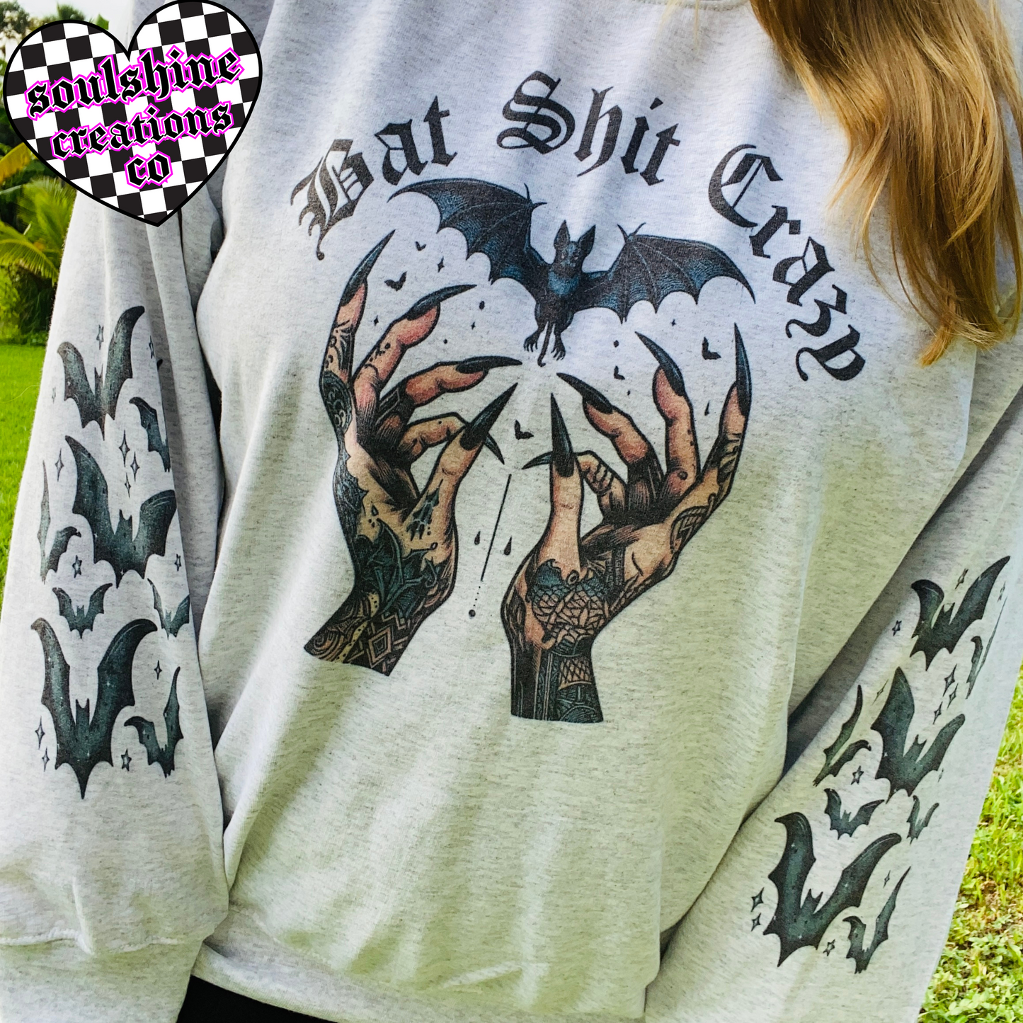 Bat Shit Crazy Tee Shirt or Sweater- Alt Witch Vibes-Halloween