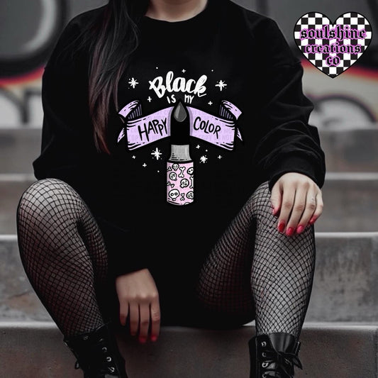 Black is My Happy Color Tee or Sweater-Edgy Alternative Vibes