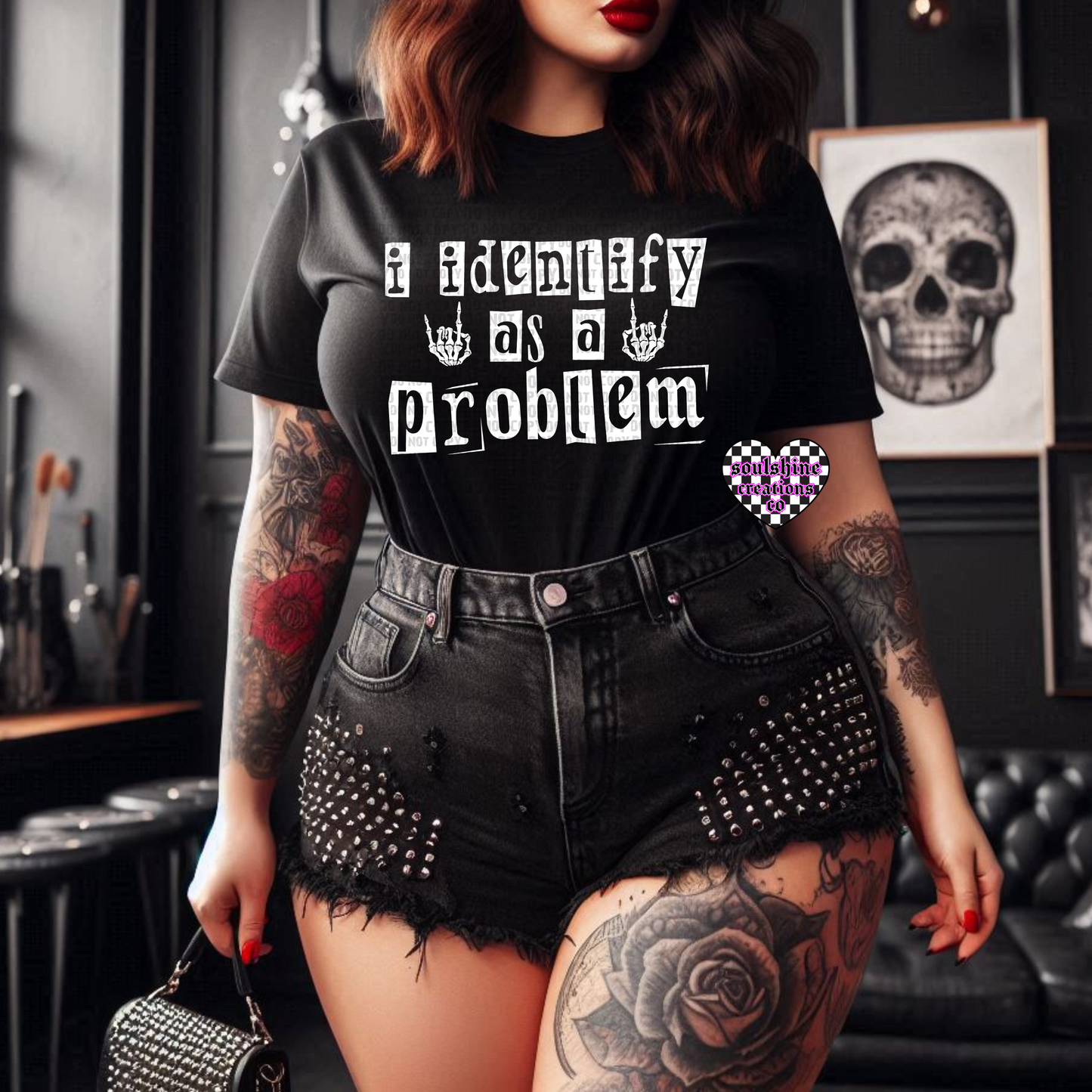 I Identify as a Problem Tee or Sweater Edgy Alternative Gothic Vibes