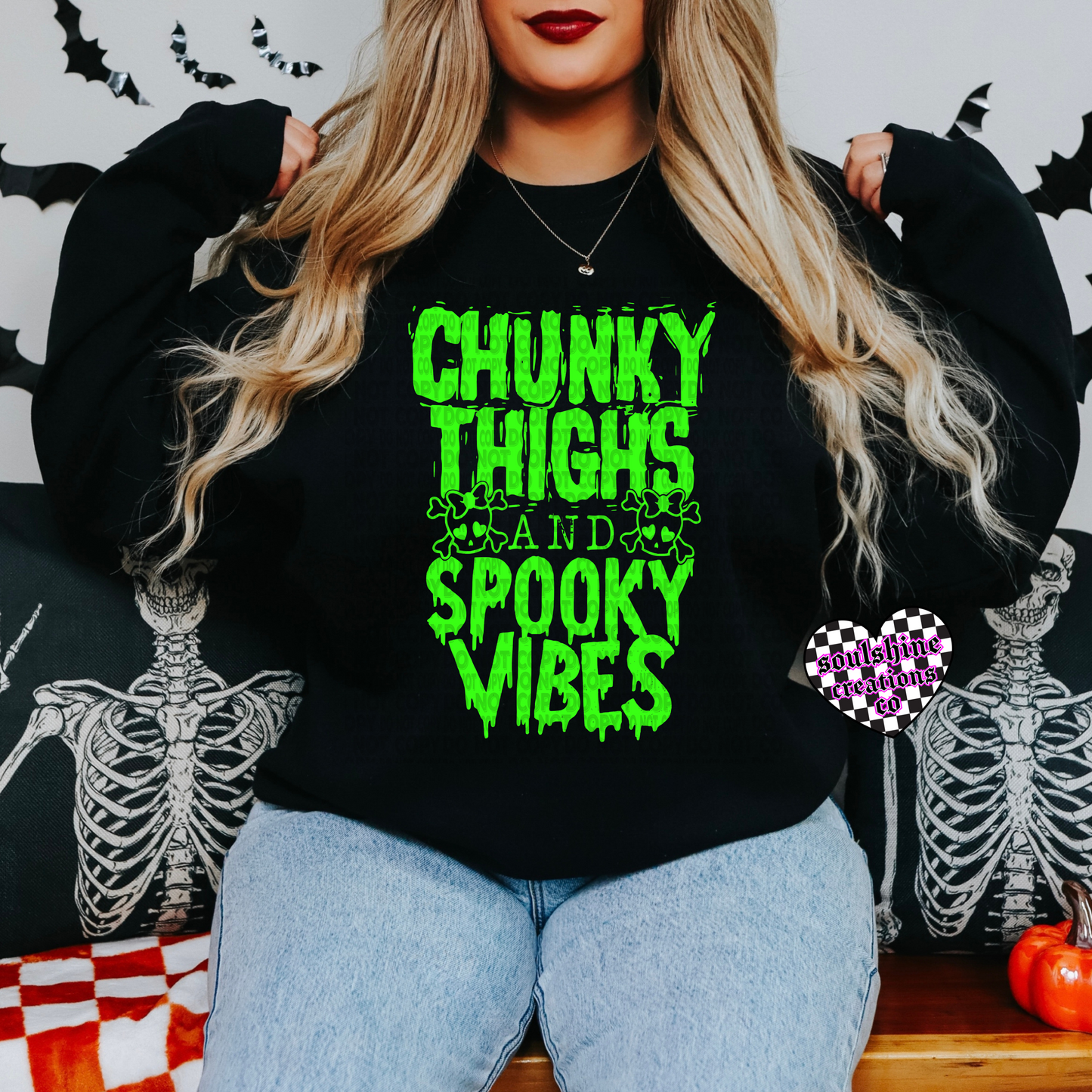 Chunky Thighs and Spooky Vibes Tee or Sweater- Edgy Alternative Witchy Vibes
