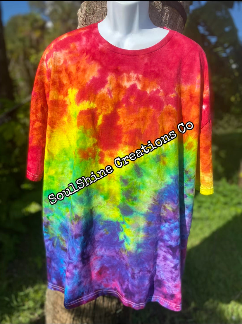Rainbow Bright Scrunch Ice Tie Dye Shirt