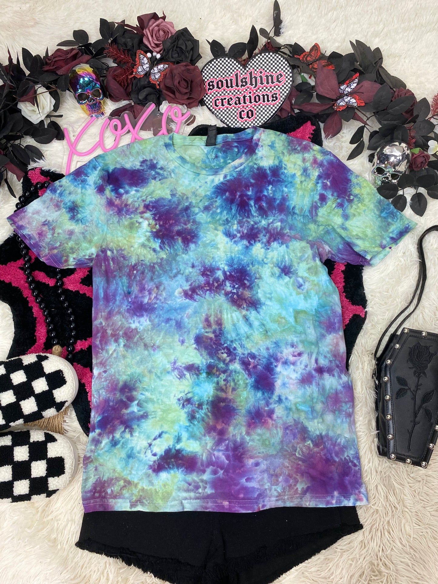 cosmic bloom ice tie dye t-shirt