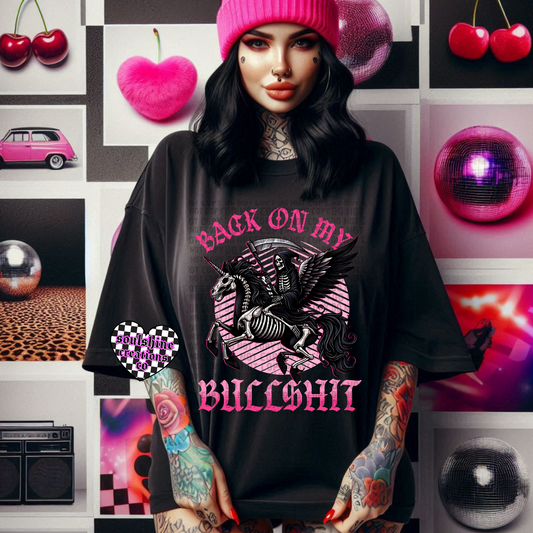 Back On My Bullshit Reaper Tee or Sweater- Edgy Gothic Alternative Vibes