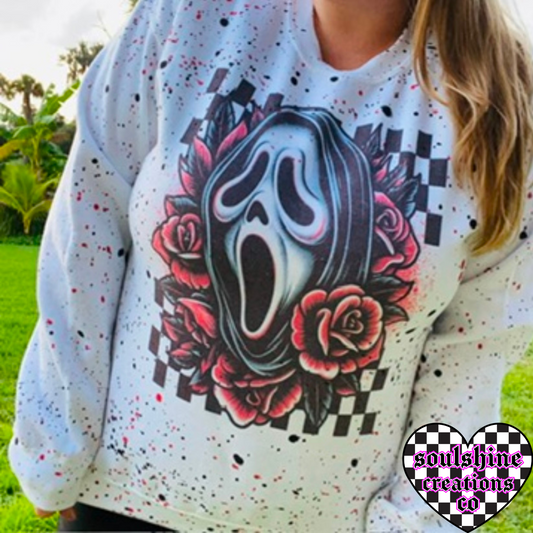 Retro 90’s Ghost Splatter Sweater