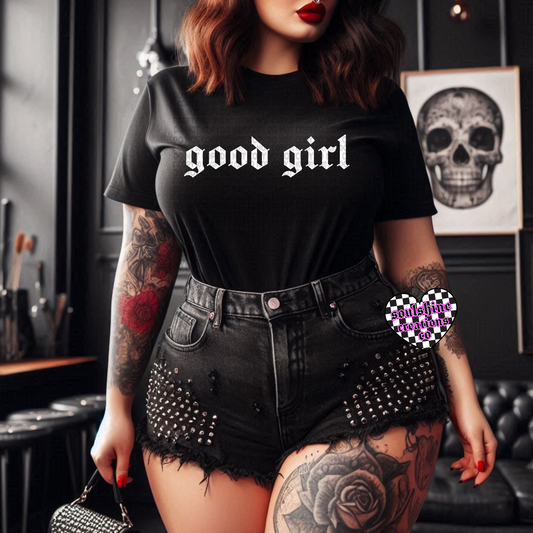good girl Tee or Sweater-Bookish-Edgy Alternative Vibes