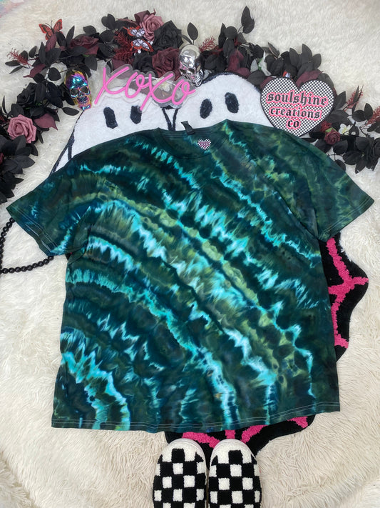 malachite ripple geode ice tie dye t-shirt