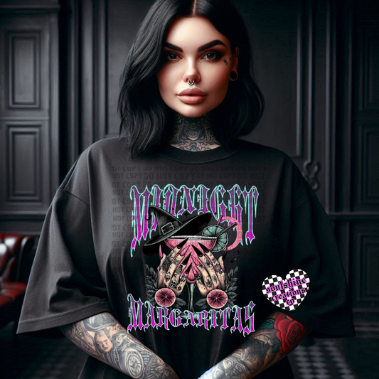 Midnight Margaritas Tee or Sweater- Edgy Alternative Witchy Halloween Vibes