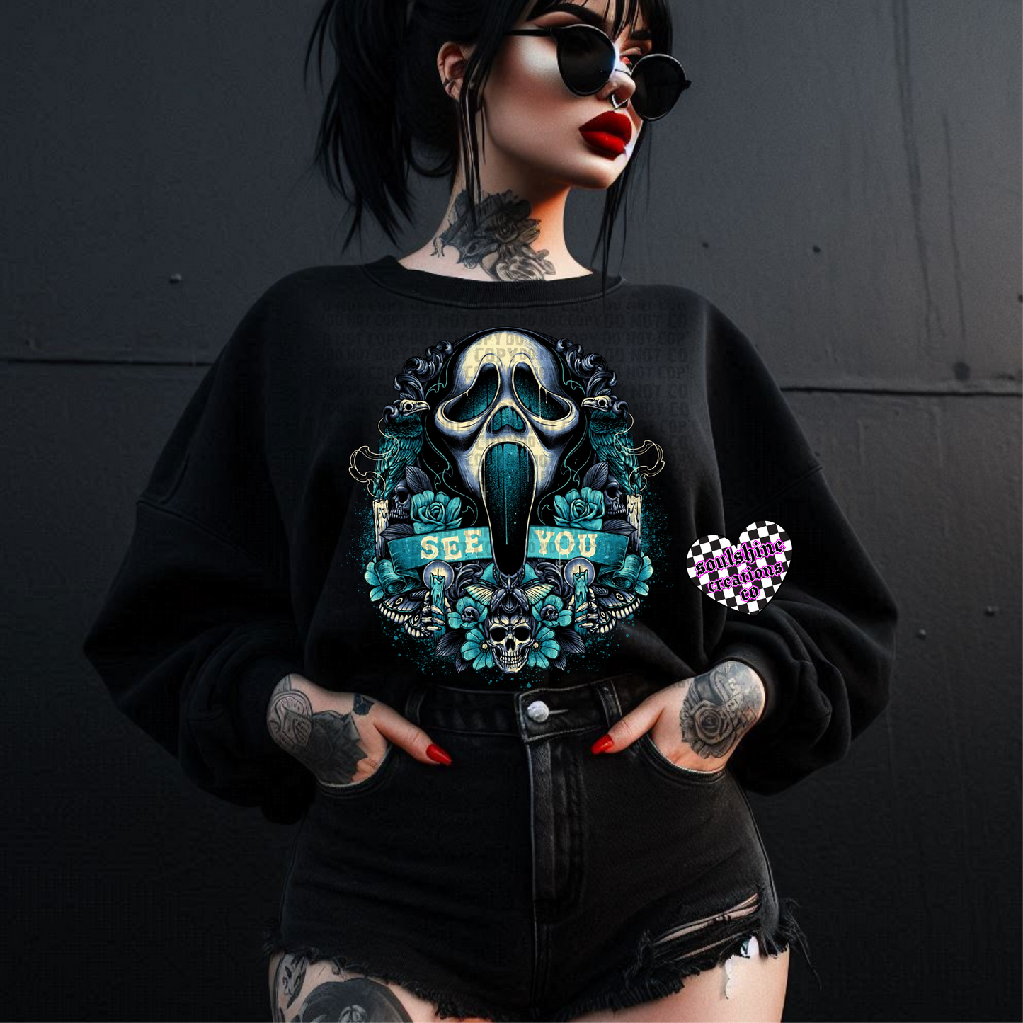 See You 90’s Horror Ghost Face Tee or Sweater- Edgy Alternative Halloween Vibes