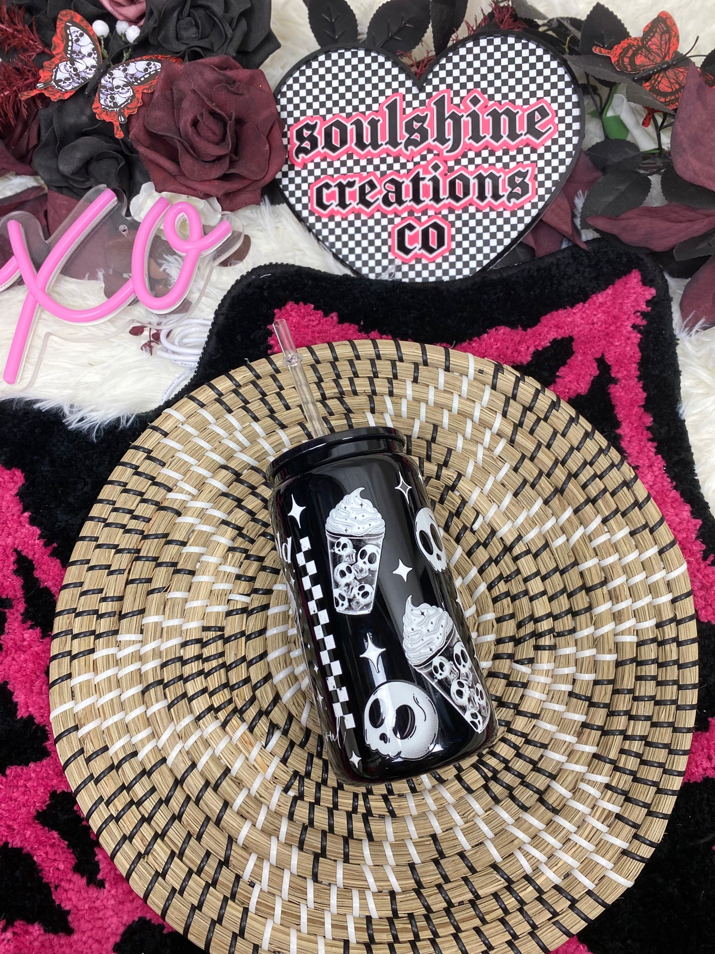 ice cold like my soul 16 oz. black glass libby cup iced coffee drinkware