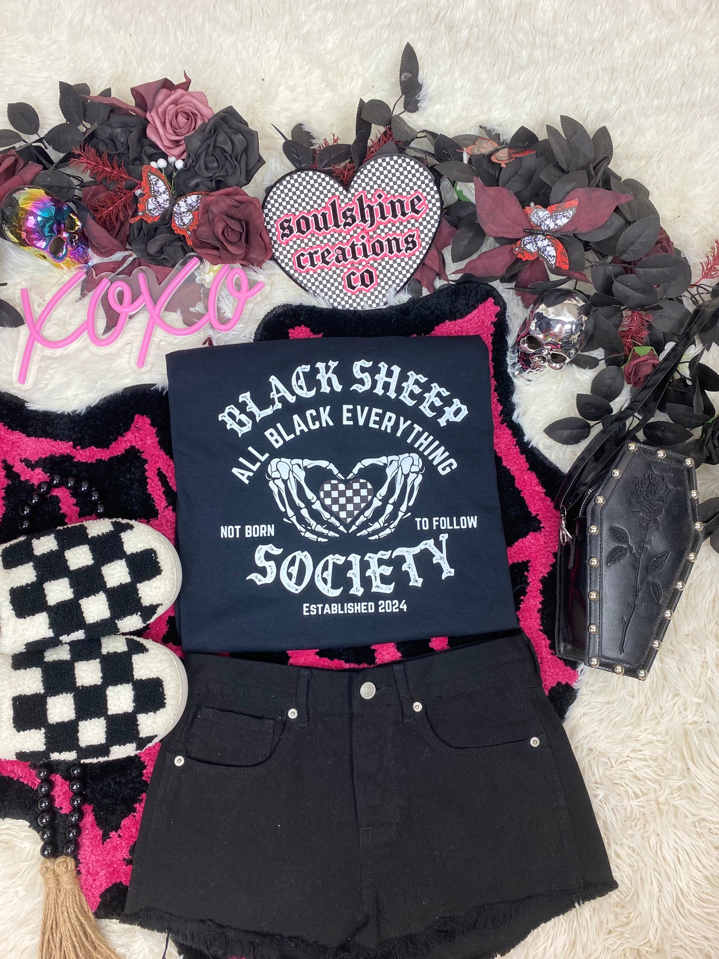 Black Sheep Society All Black Everything tee or sweater-Edgy Alt Vibes