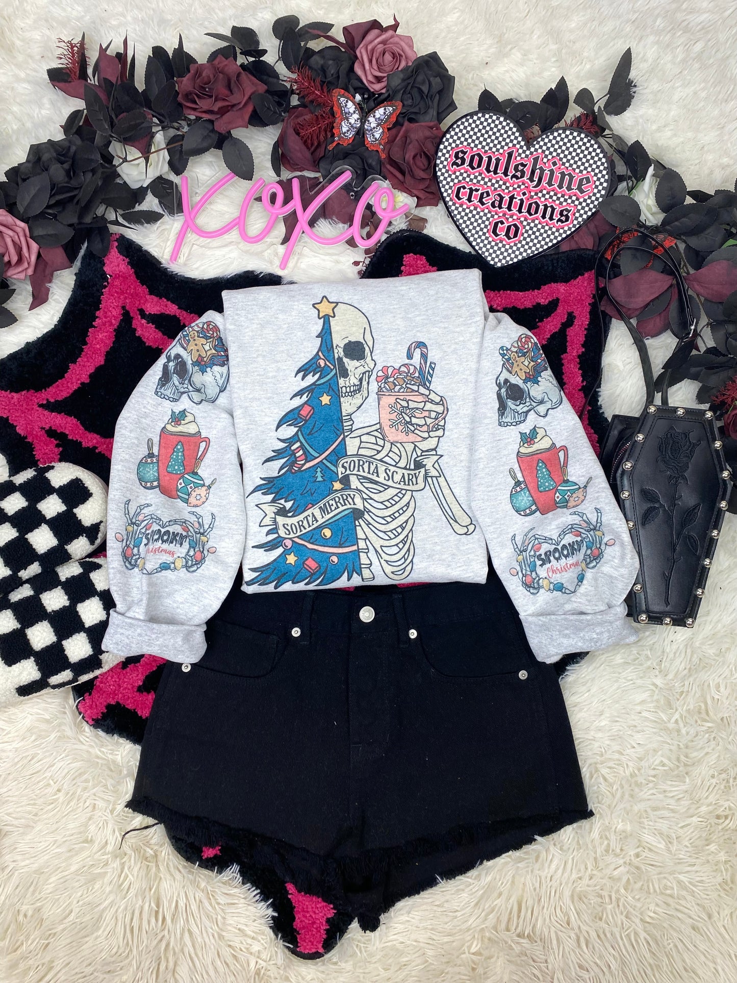 Sorta Merry Sorta Scary Skellie Christmas Sweater