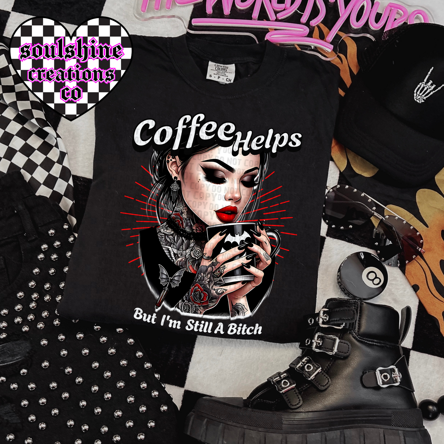 Coffee helps but I’m still a Bitch tee or sweater-Edgy Alt Vibes-Snarky