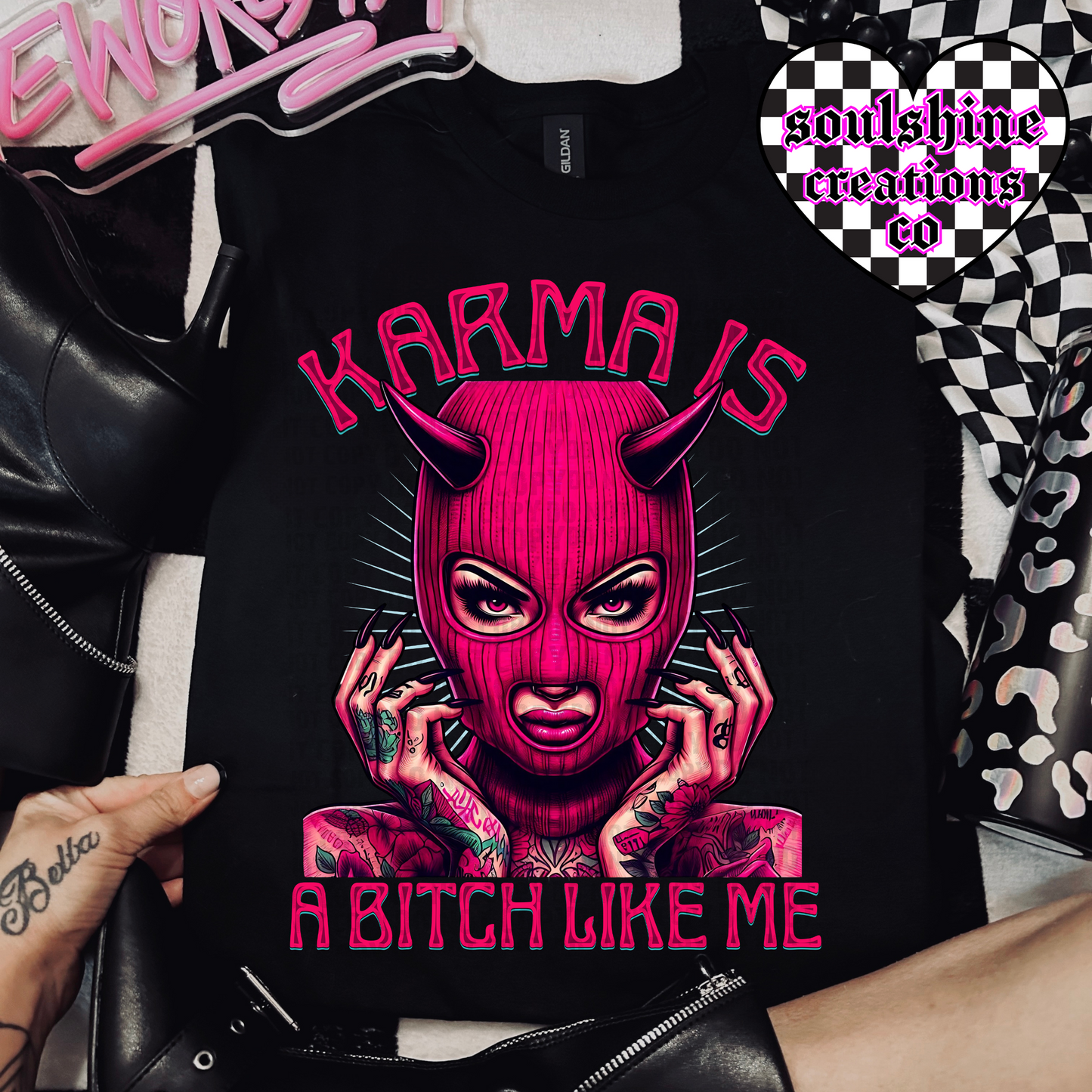 Karma is a Bitch like Me tee or sweater-Edgy Alt Vibes-Snarky