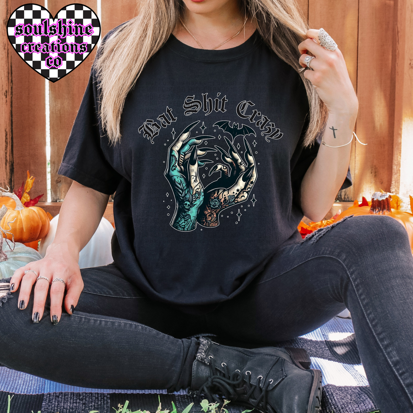 Bat Shit Crazy 2.0 tee or sweater-Edgy Alternative Vibes-Snarky