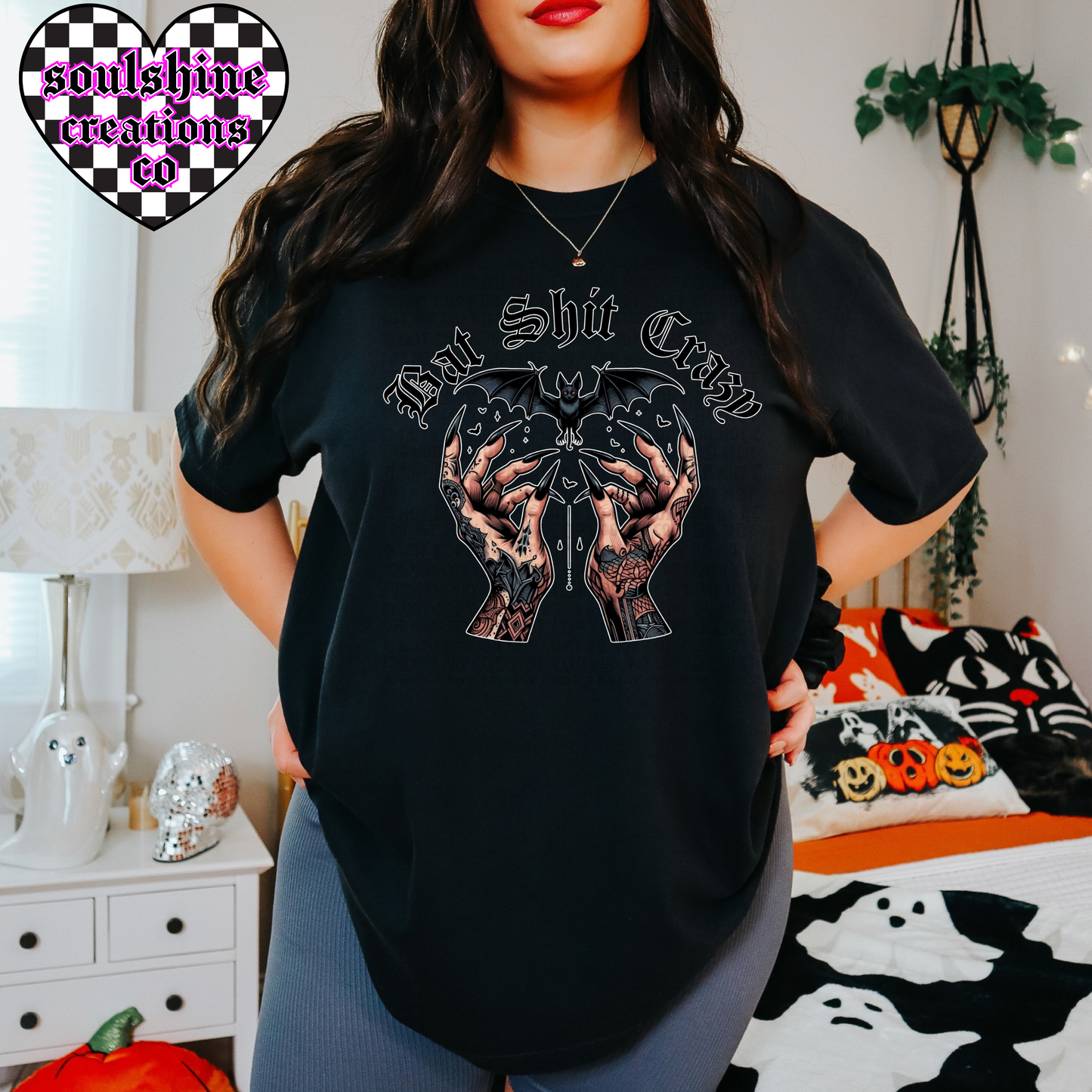 Bat Shit Crazy tee or sweater-Edgy Alternative Vibes-Snarky