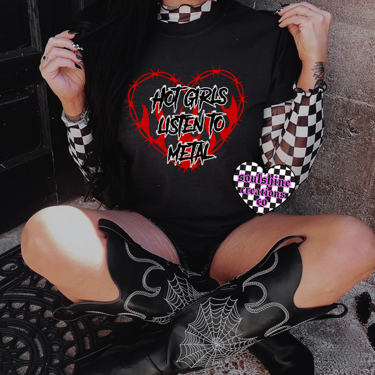 Hot Girls Listen to Metal tee or sweater-Edgy Alternative Vibes