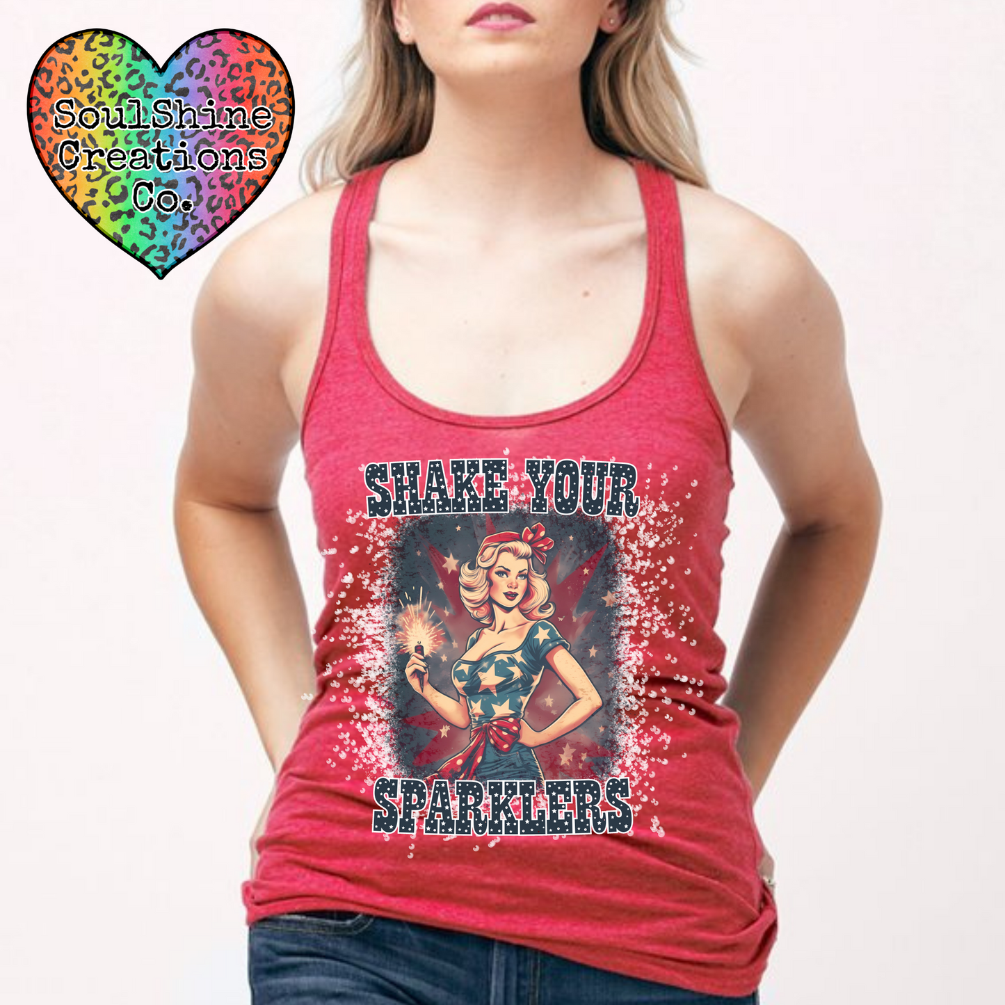 Shake Your Sparklers Bleached Tank Top