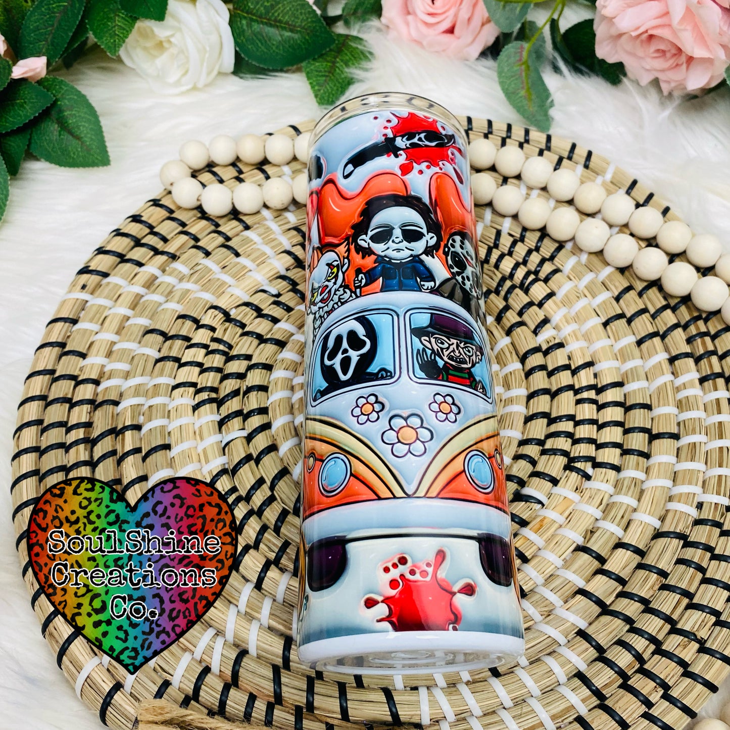 Retro Horror 3D Puff Tumbler