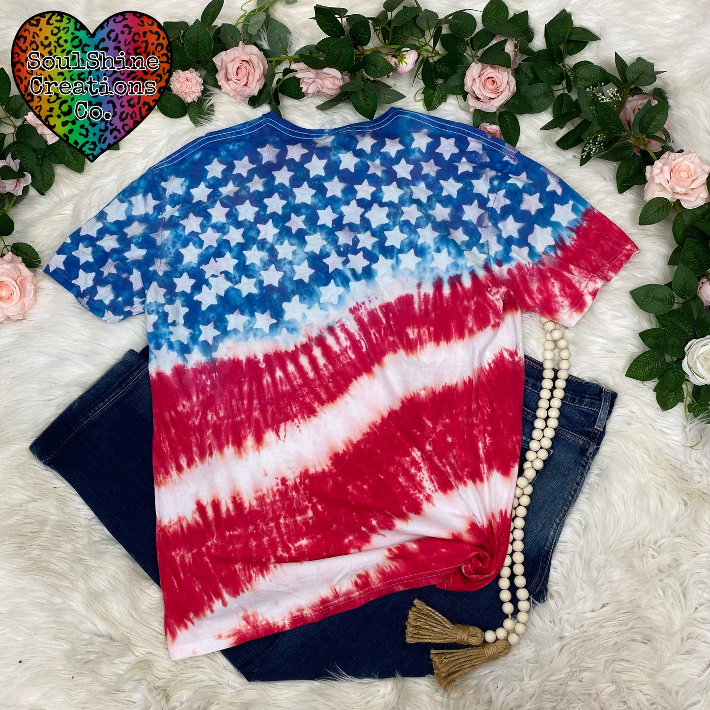 Star Spangled Banner Red White Blue Tie Dye Shirt