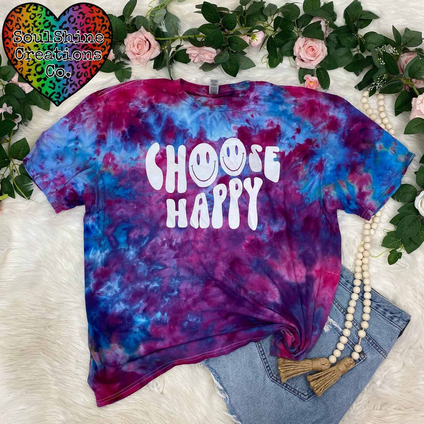Choose Happy Blue Razz Ice Tie Dye Shirt