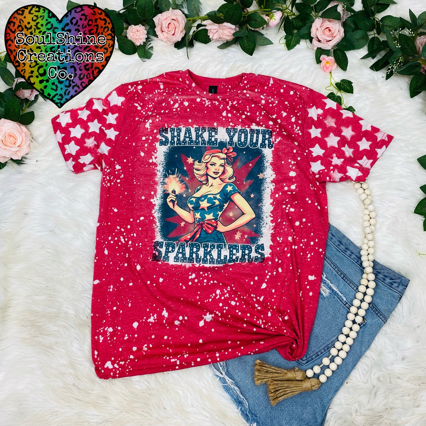 Shake Your Sparklers Bleached Shirt