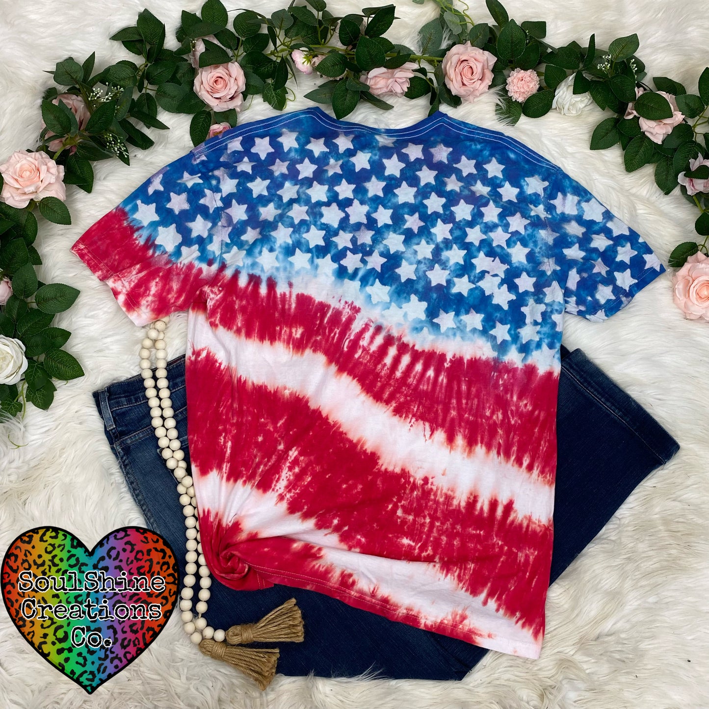 Star Spangled Banner Red White Blue Tie Dye Shirt