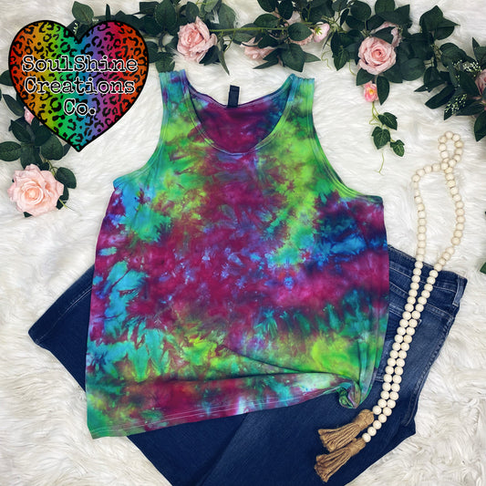 Aurora Borealis Ice Dye Tie Dyed Tank Top