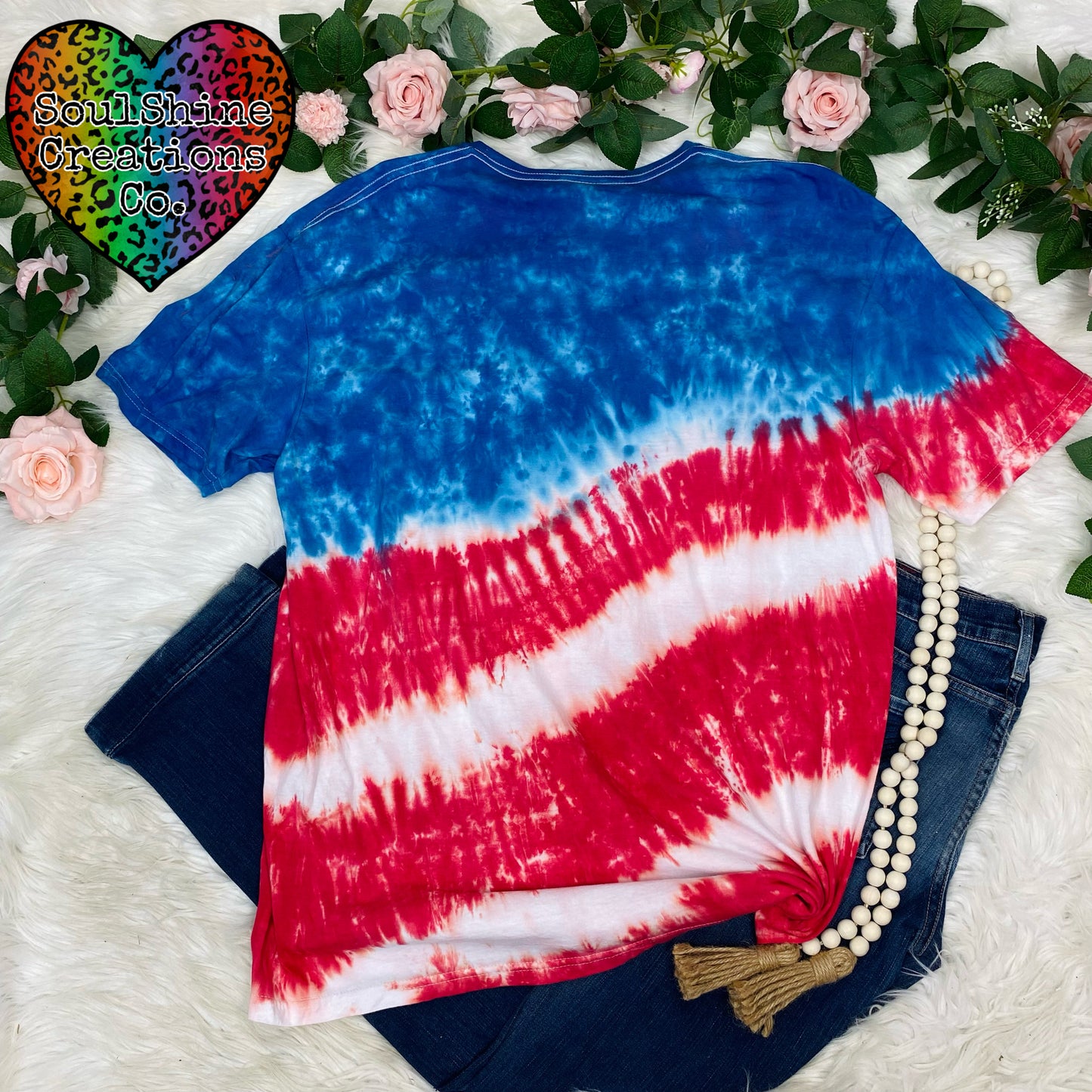 American Flag Red White Blue Tie Dye Shirt