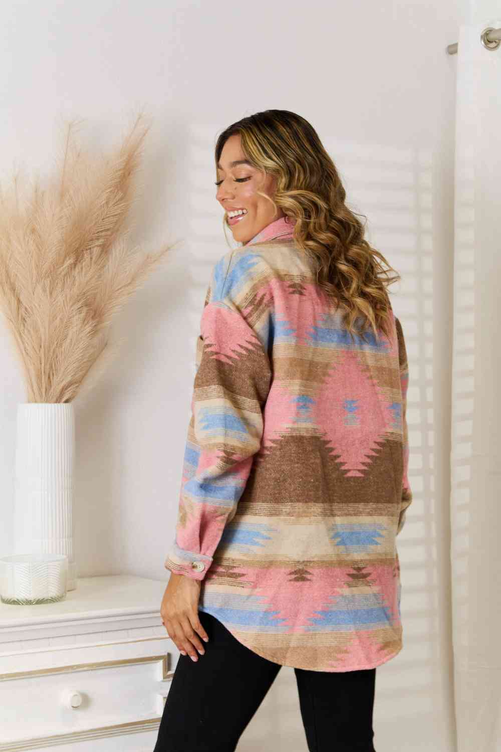 Southwestern Button Down Jacket Aztec Print