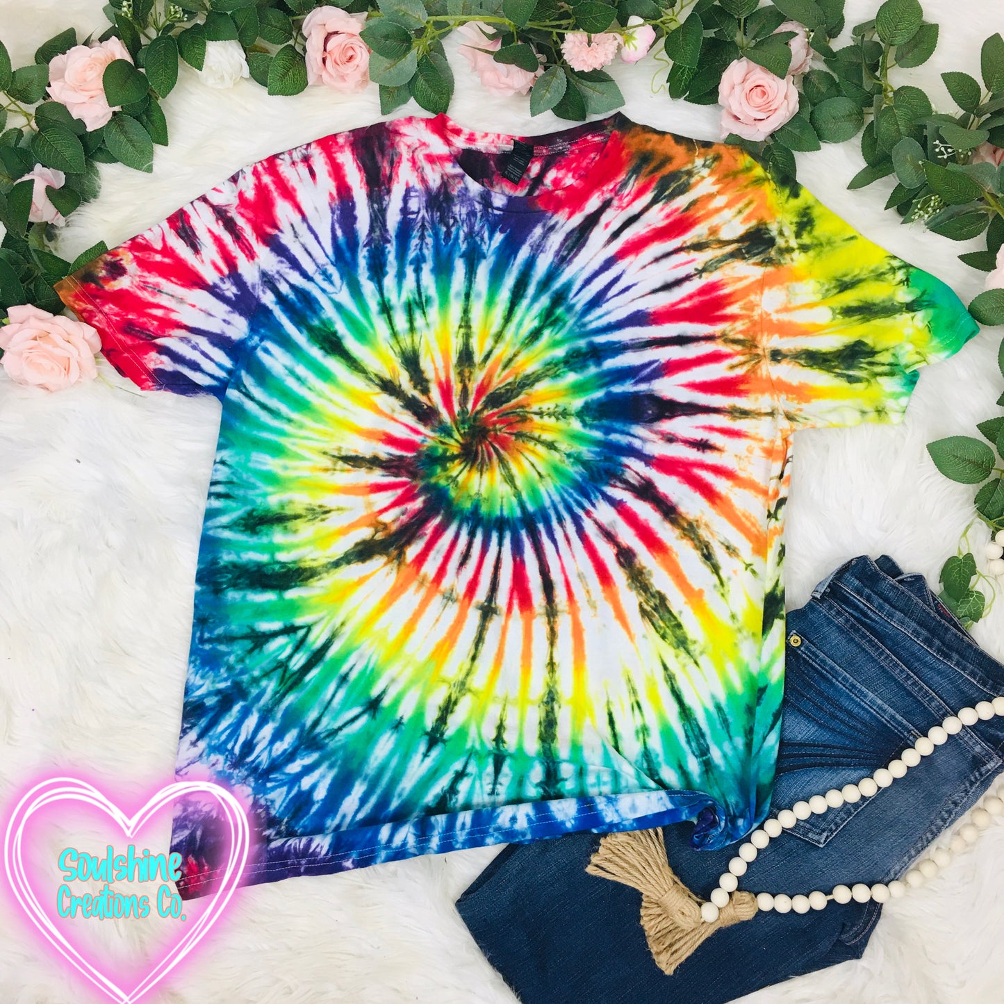 Rainbow Web Spiral Tie Dye Shirt