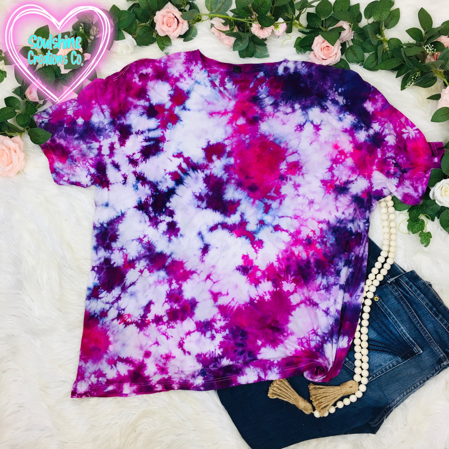 Magnificent Magenta Ice Dyed Tie Dye Shirt