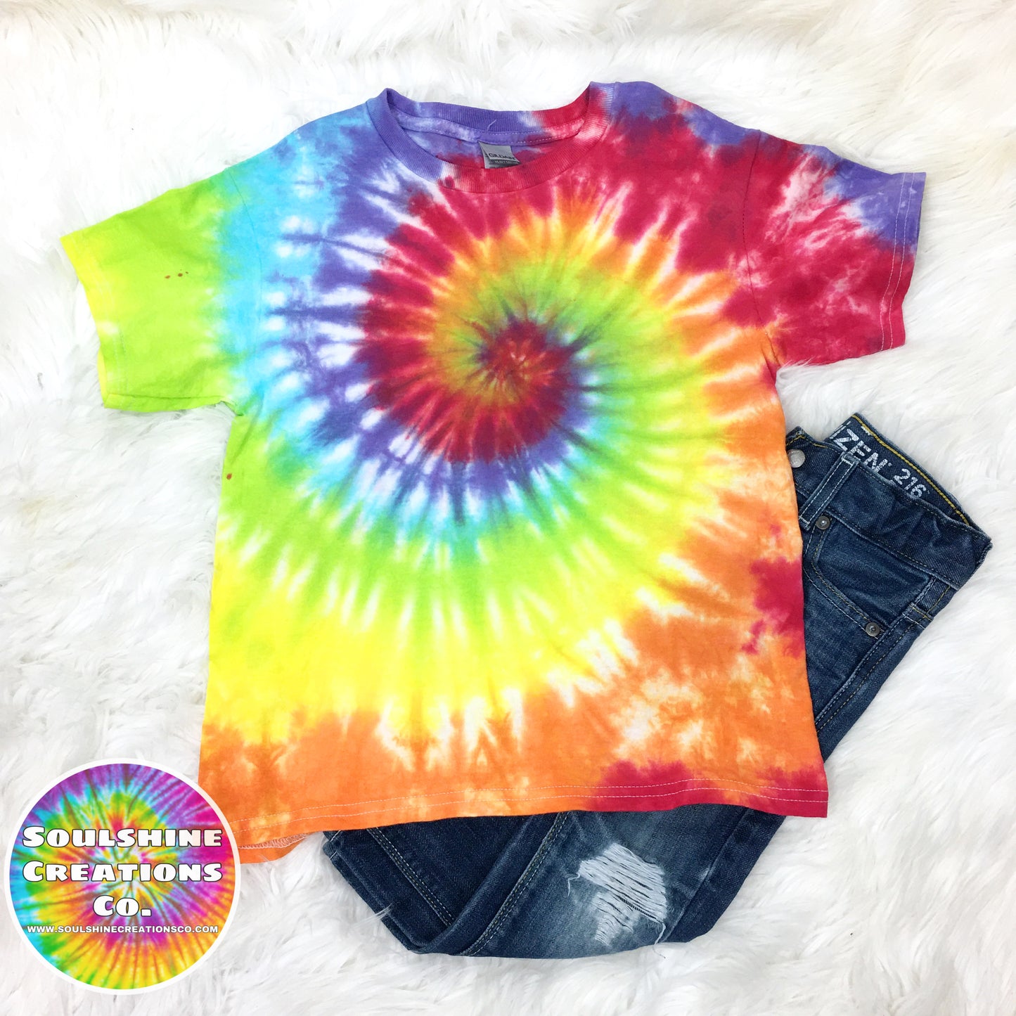 Rainbow Spiral Tie Dye Kids Shirt