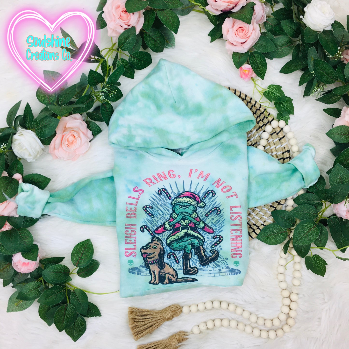 Sleigh Bells Ring I’m Not Listening Tie Dye Kids Sweater