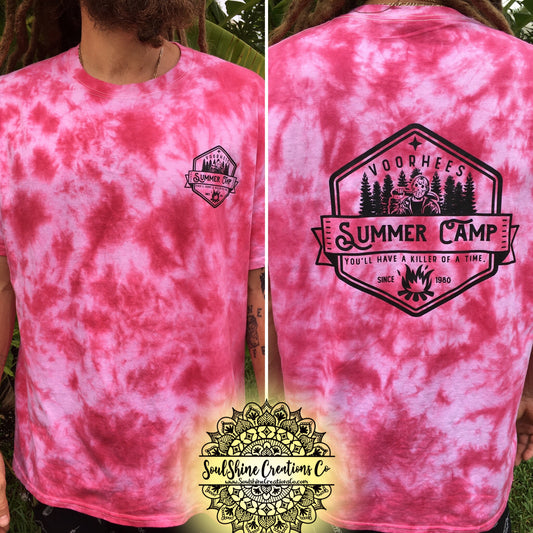 Jason Voorhees Summer Camp Hand Tie Dye Shirt